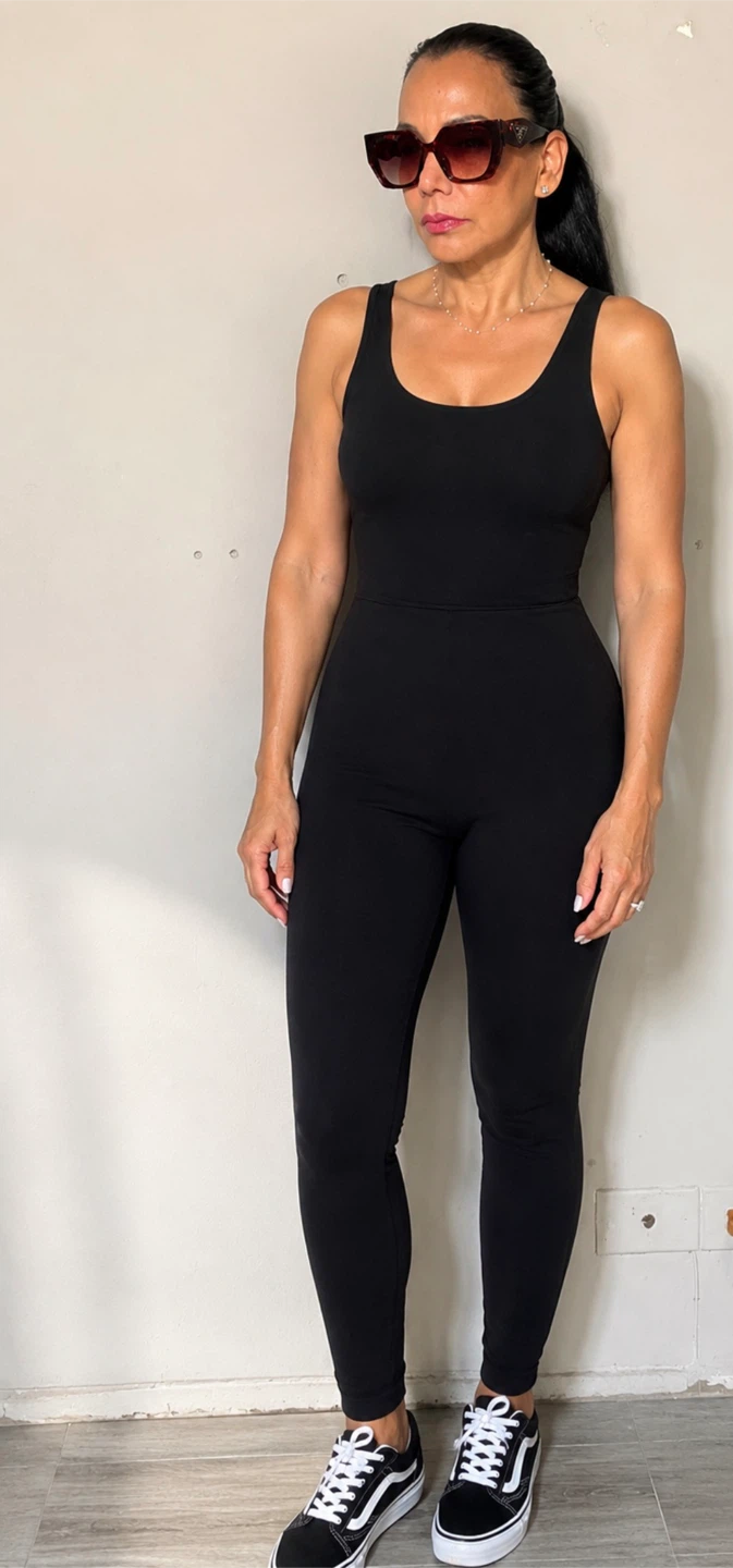 Black Ribbed Bodysuit