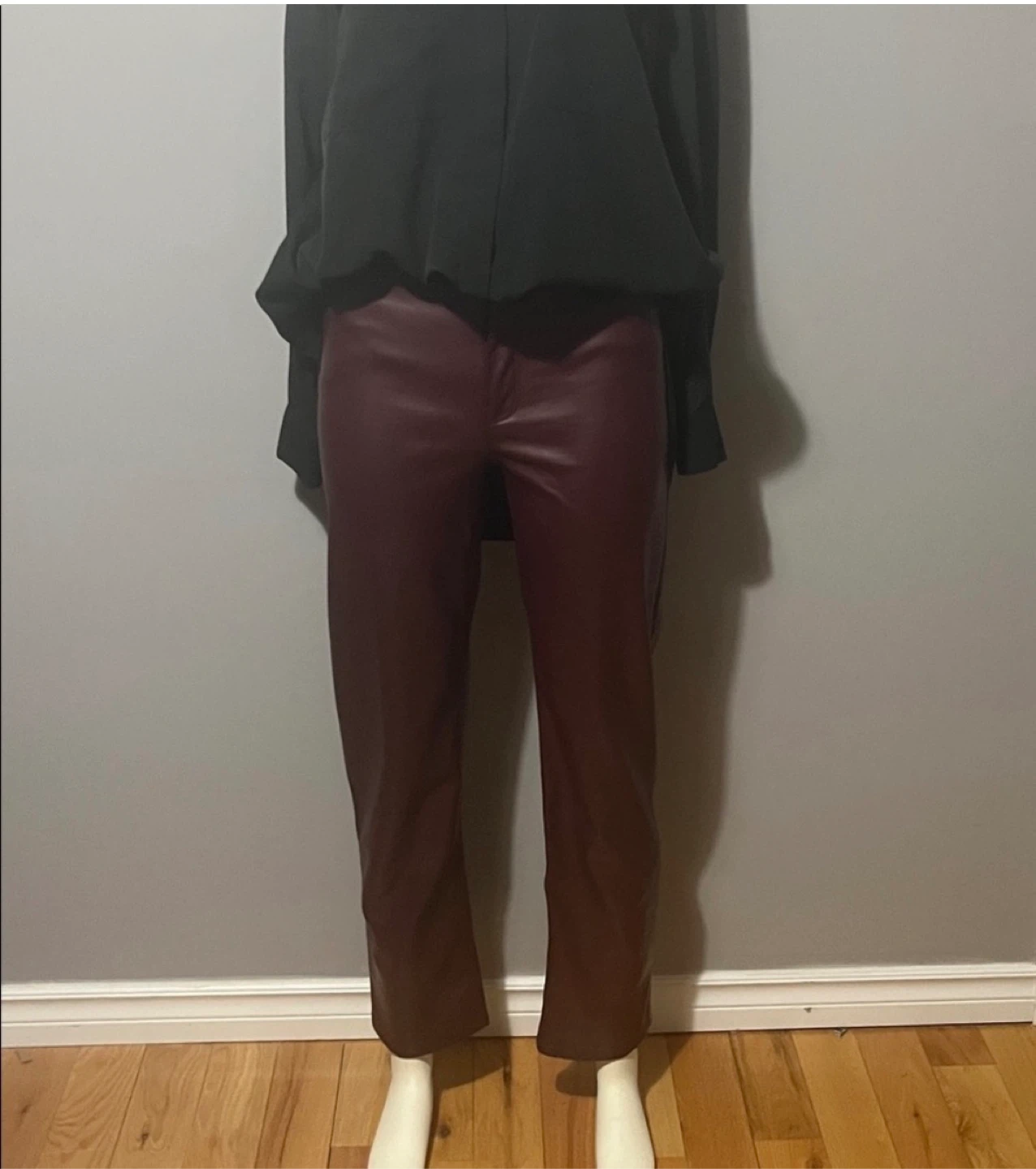 Dynamite Burgundy Faux Leather Pants Size 2