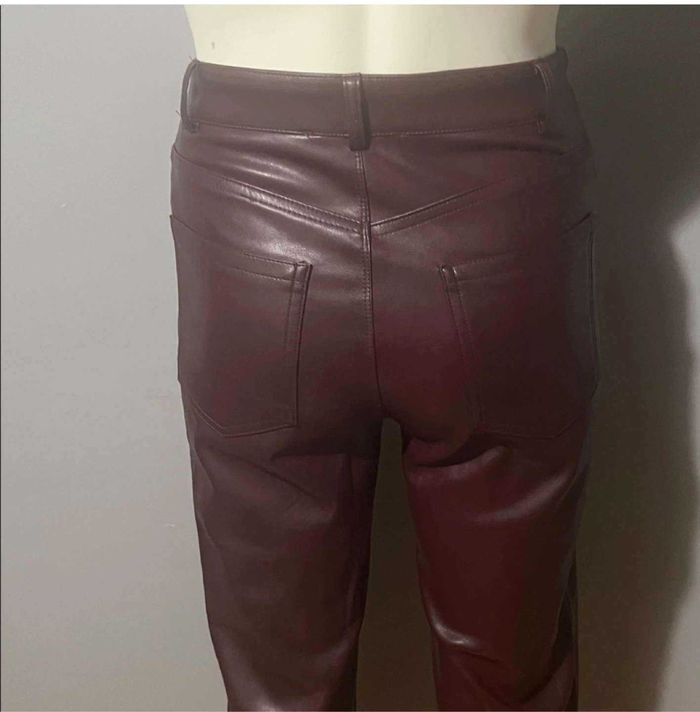Dynamite Burgundy Faux Leather Pants Size 2 - photo 5