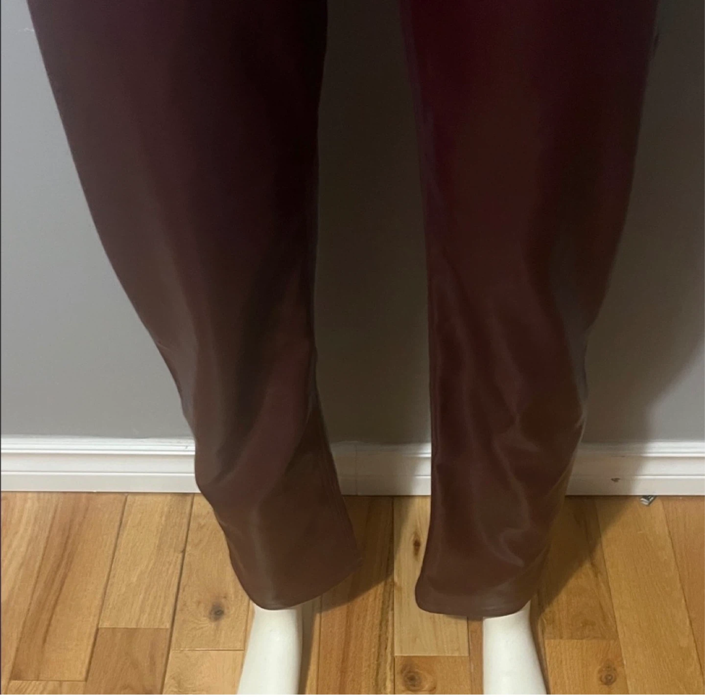 Dynamite Burgundy Faux Leather Pants Size 2 - photo 4