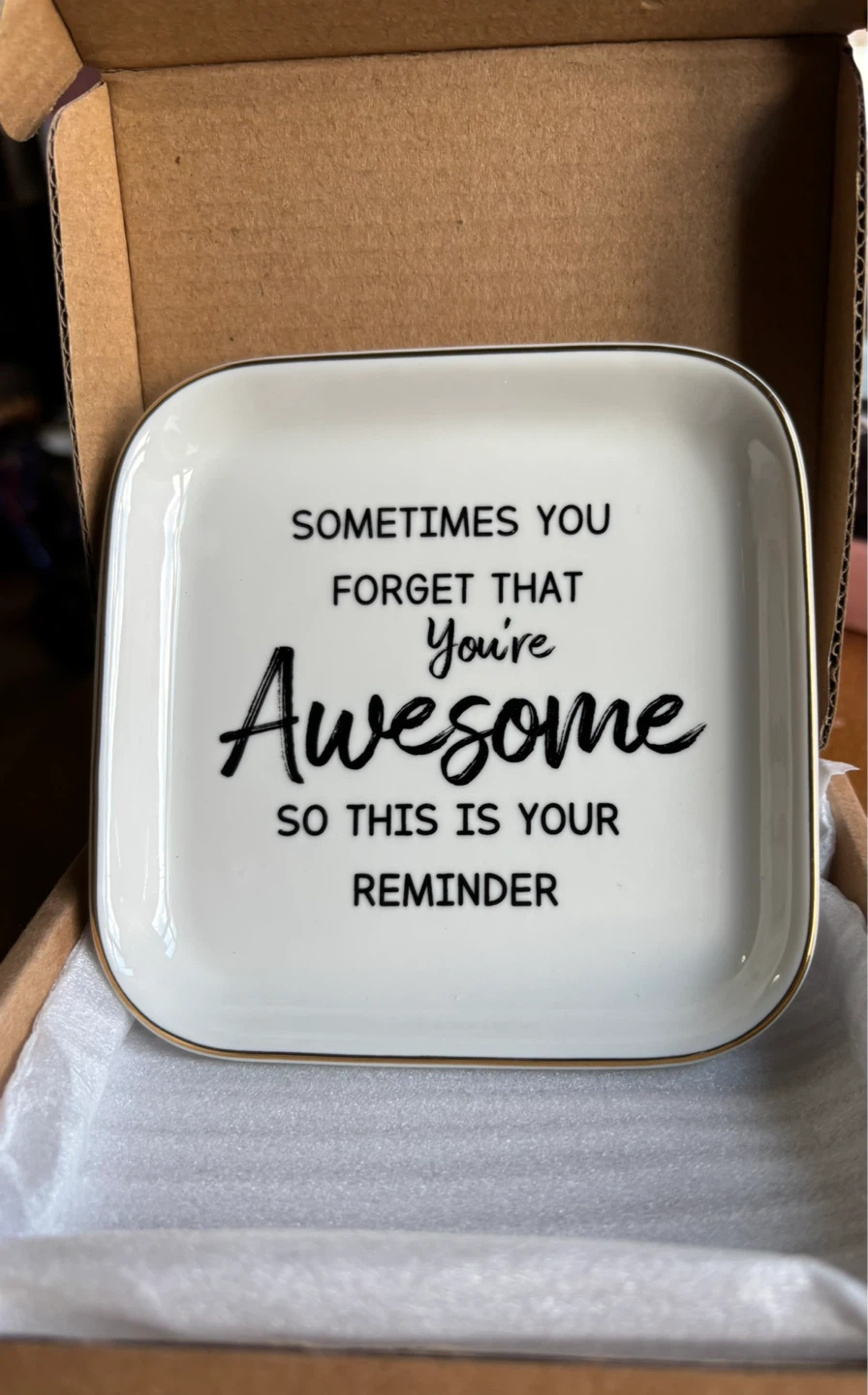 NEW-Decorative Trinket Dish - "You're Awesome" Reminder