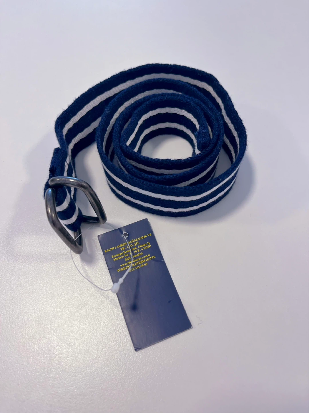 Brand New Ralph Lauren Striped Canvas Belt