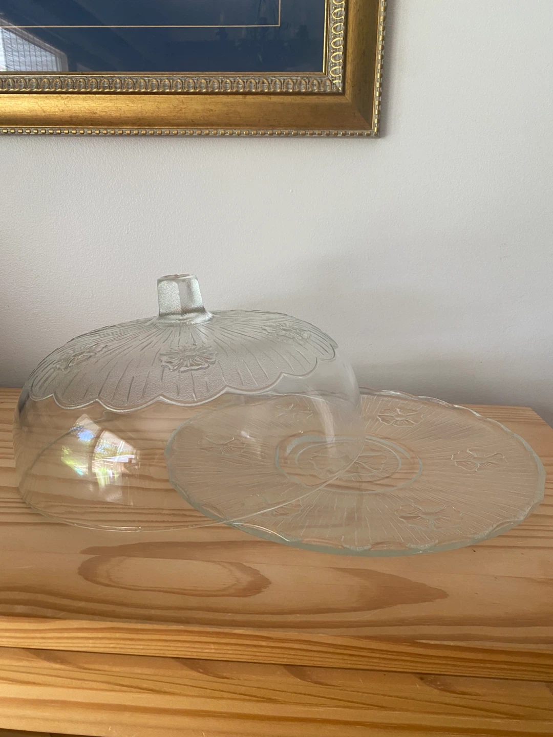 Glass Cake Dome and Platter - photo 2