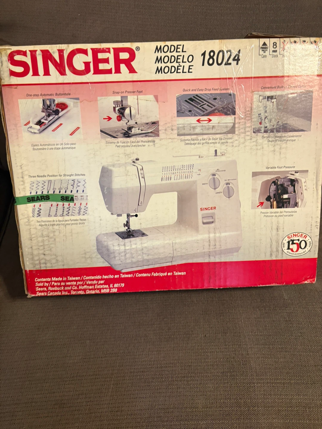 Singer 18024 Sewing Machine with Rotary Attachments