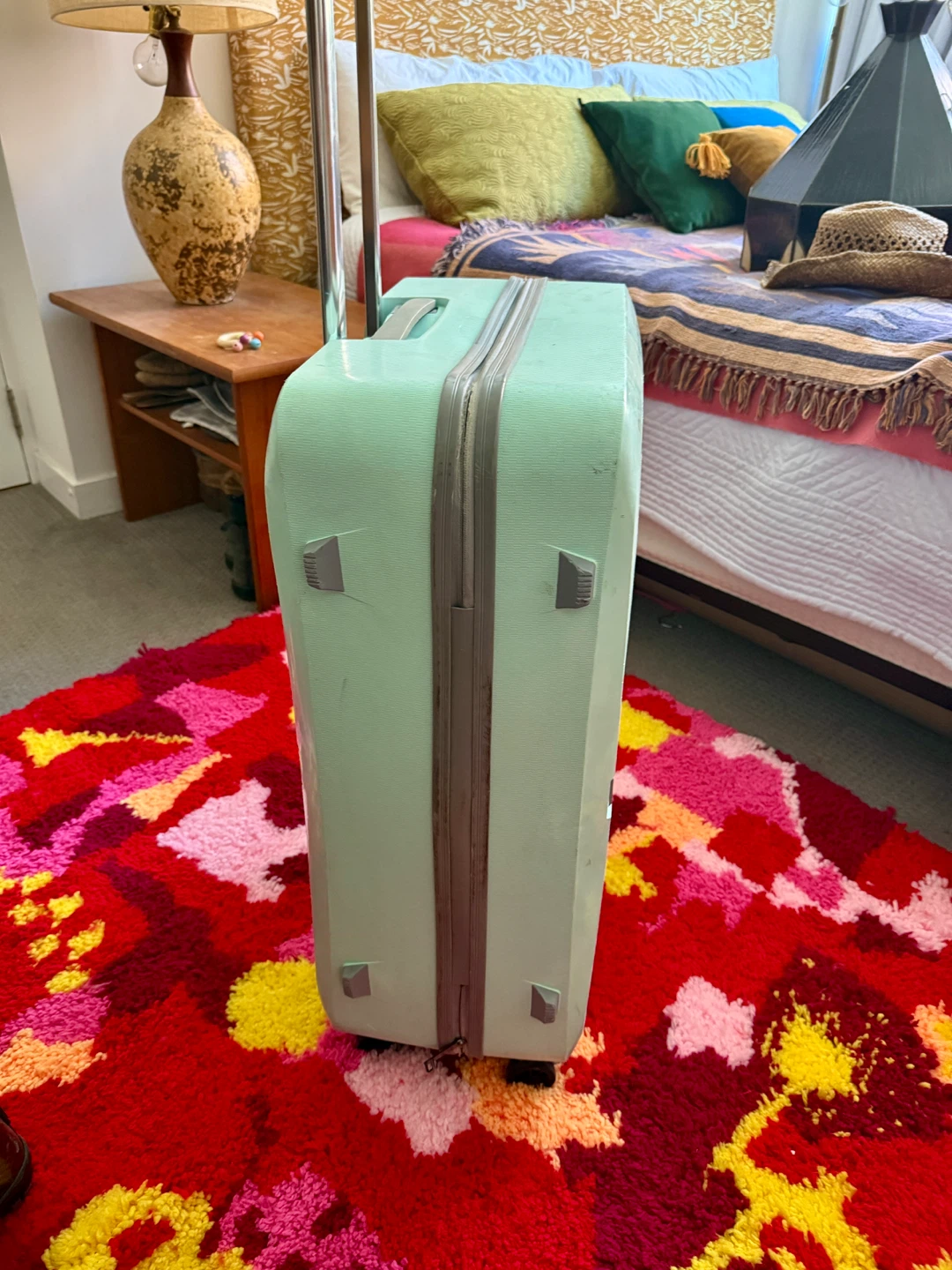 Mint Green Spinner Checked Luggage - photo 2