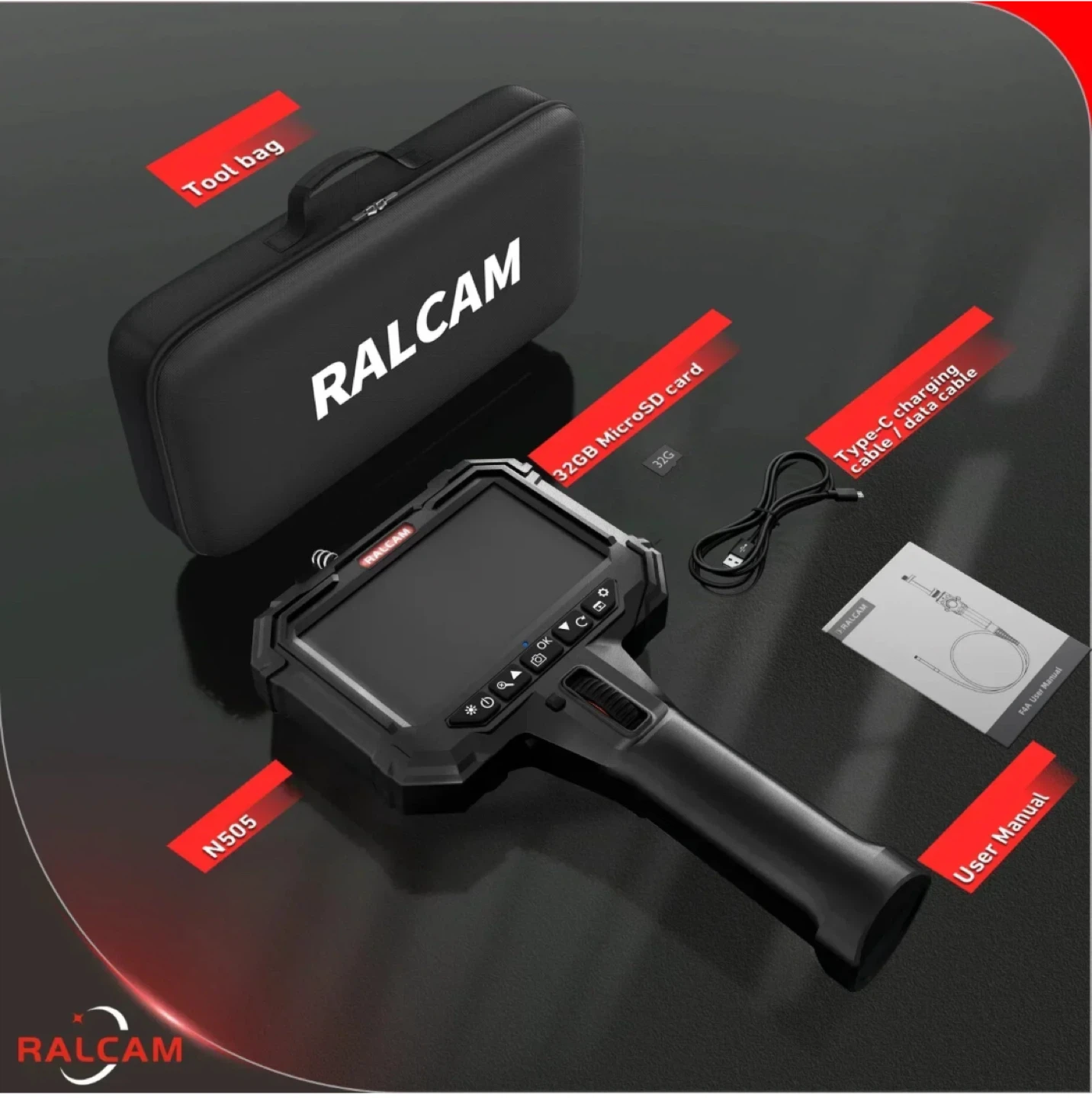 NIB Ralcam 5" Two-Way Articulating Borescope - photo 4