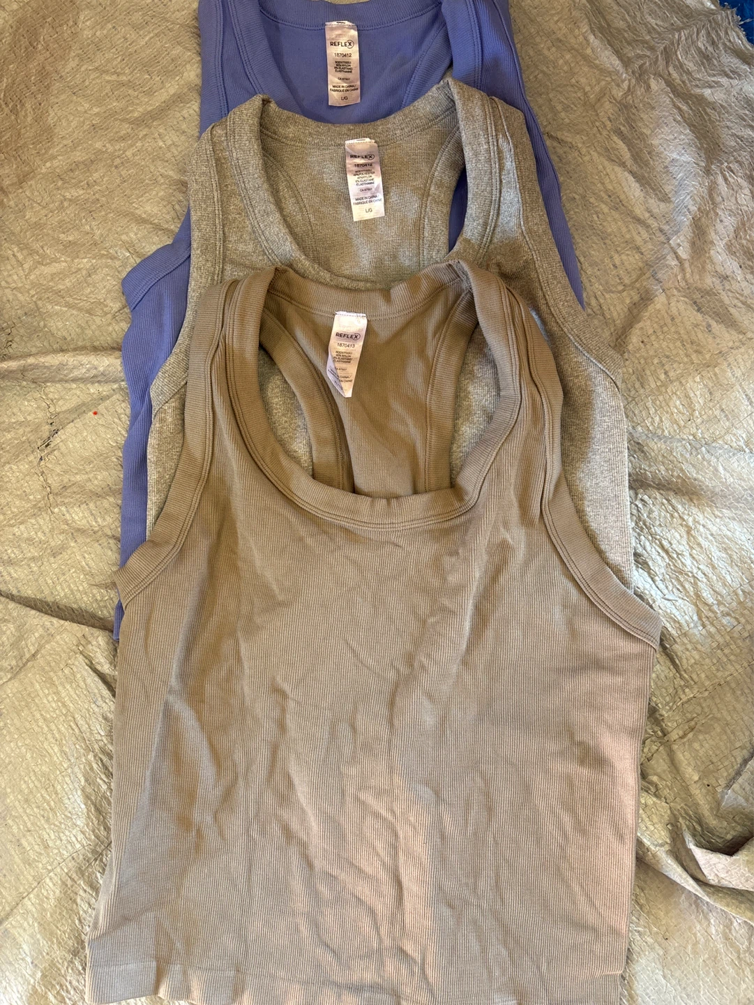 NWOT Reflex Ribbed Tank Tops - Set of 3 - Size L