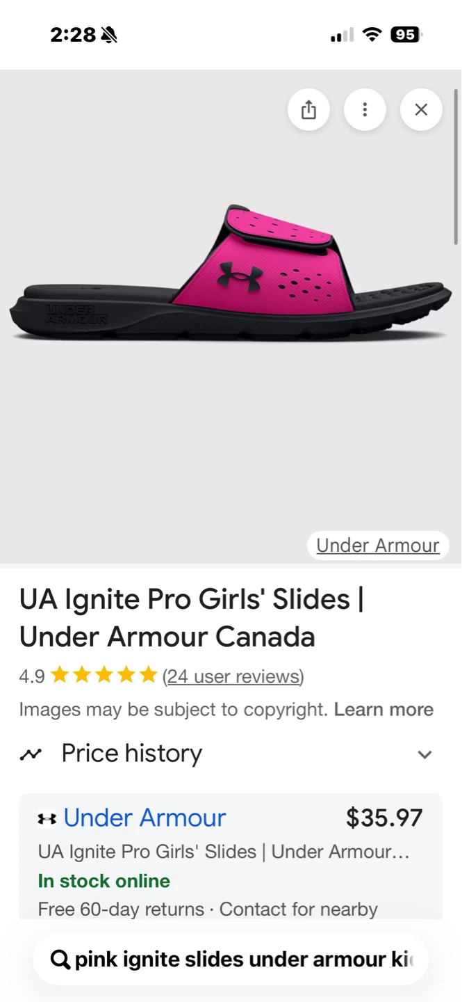 Under Armour Ignite slides-Size 6Y- women’s 7.5-8 - photo 3
