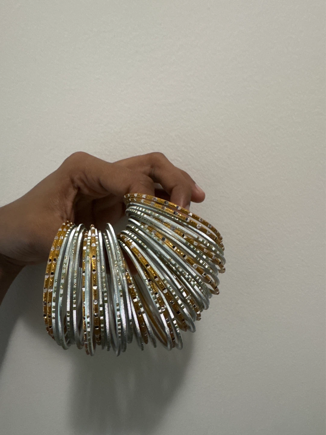 Set of  Bangles - Gold and Silver Tones