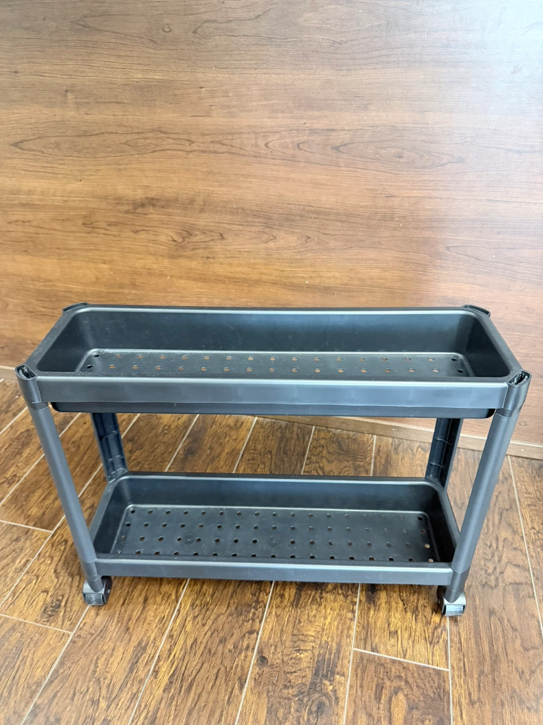 Black 2-Tier Rolling Storage Cart