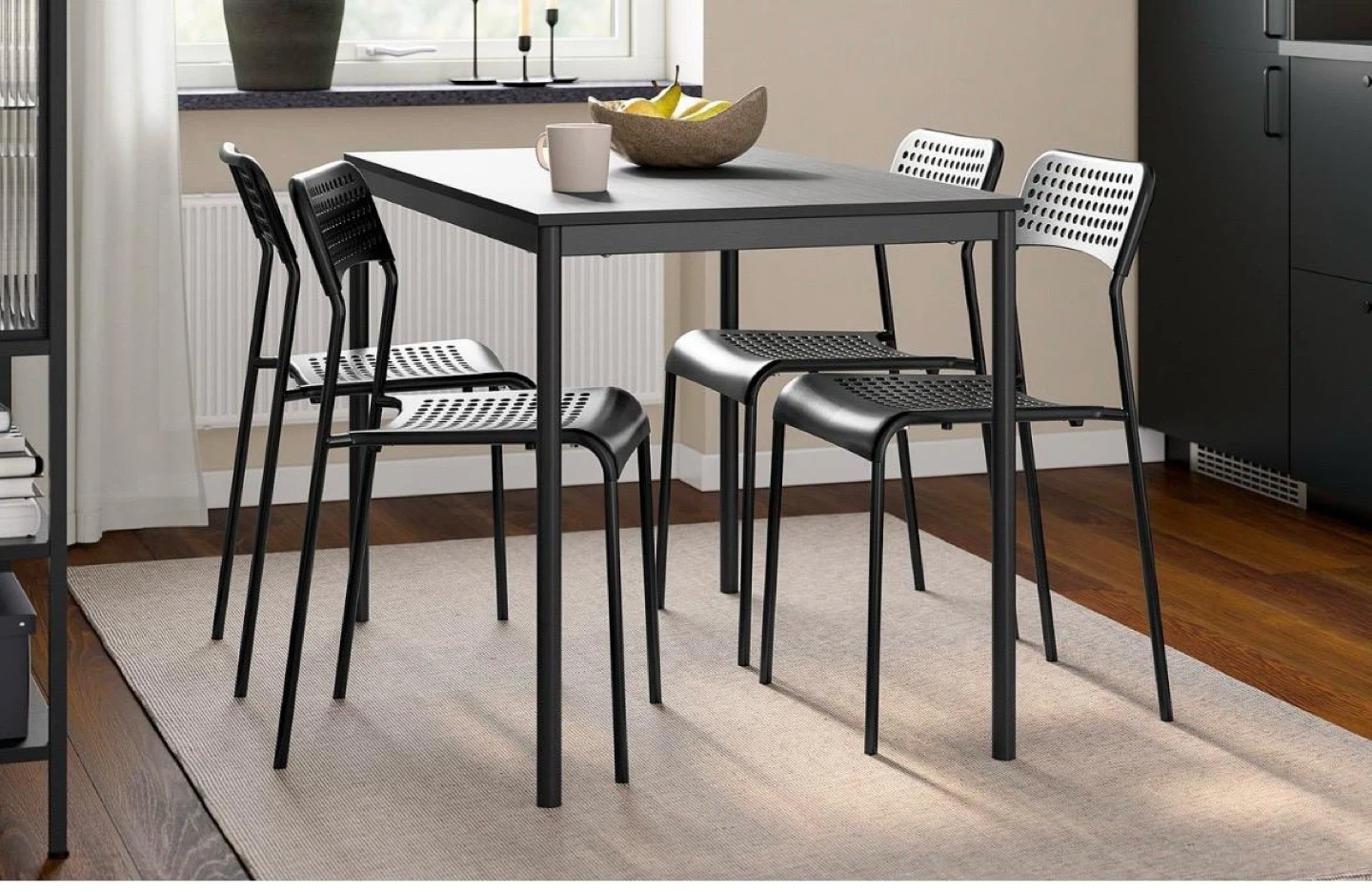 IKEA Black Dining Table and Chairs Set - photo 2