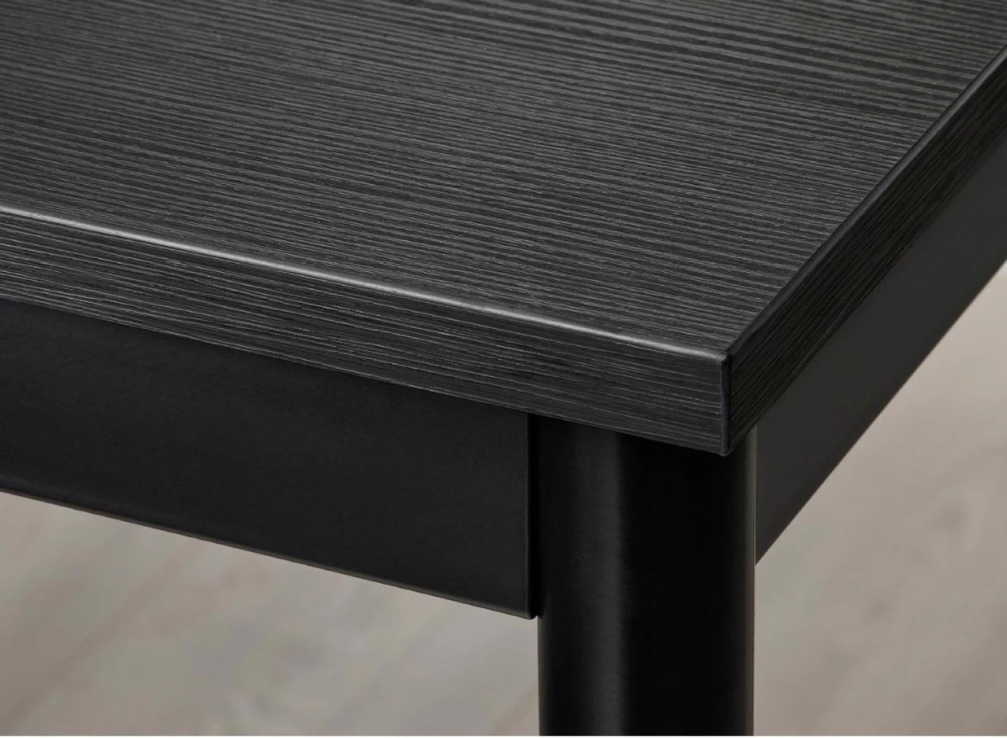 IKEA Black Dining Table and Chairs Set - photo 3