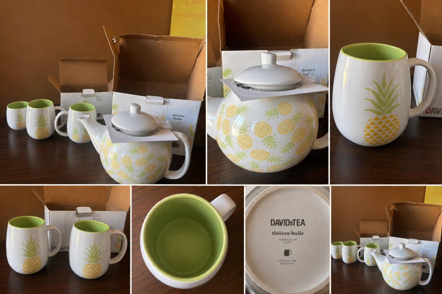 DAVIDsTEA Pineapple Tea Set with Mugs