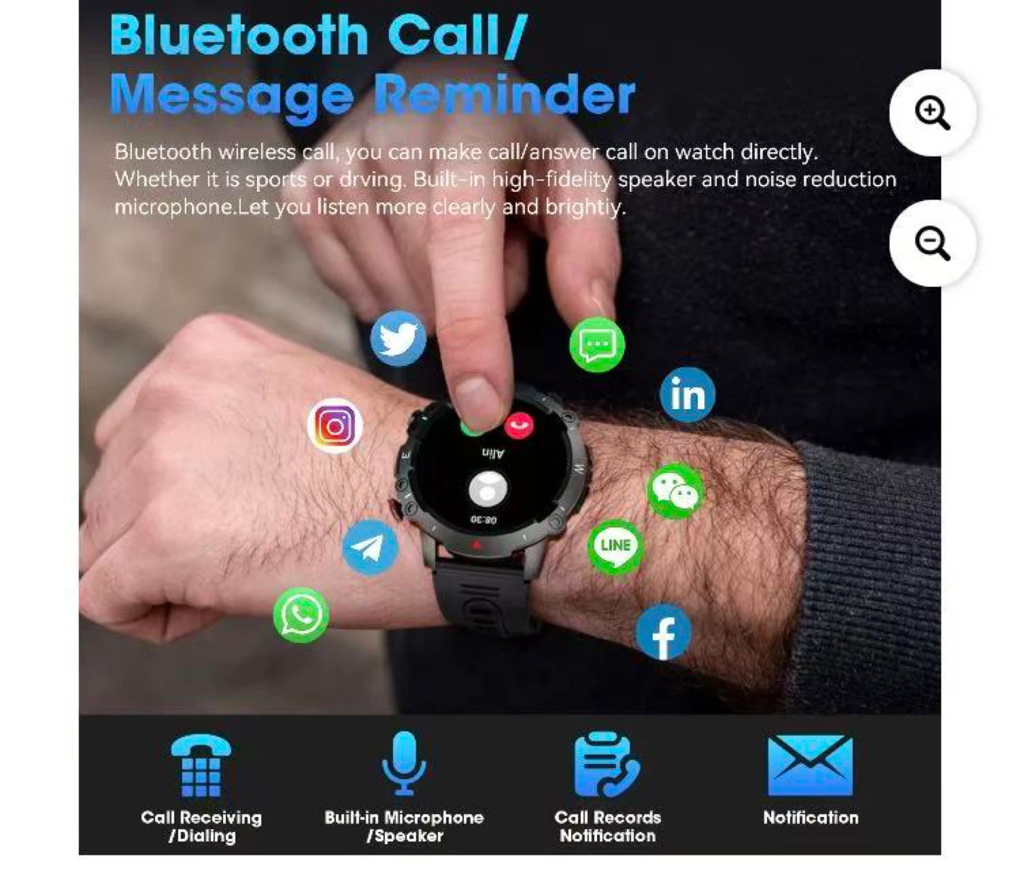 Smartwatch - IP68 Waterproof, Bluetooth Calling - photo 4