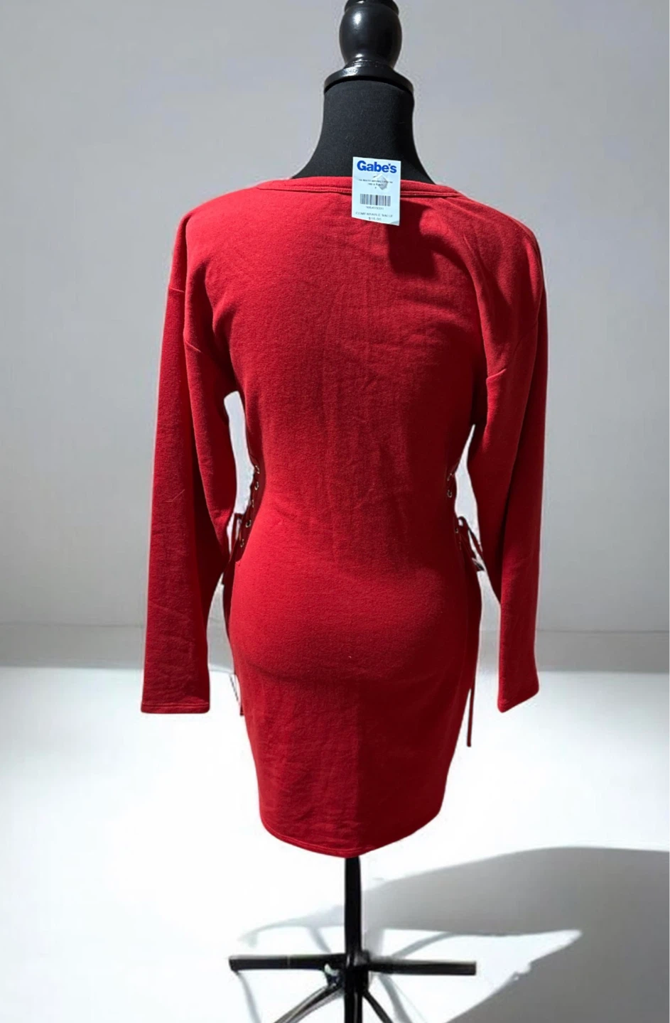 Red Lace-Up Dress - photo 3