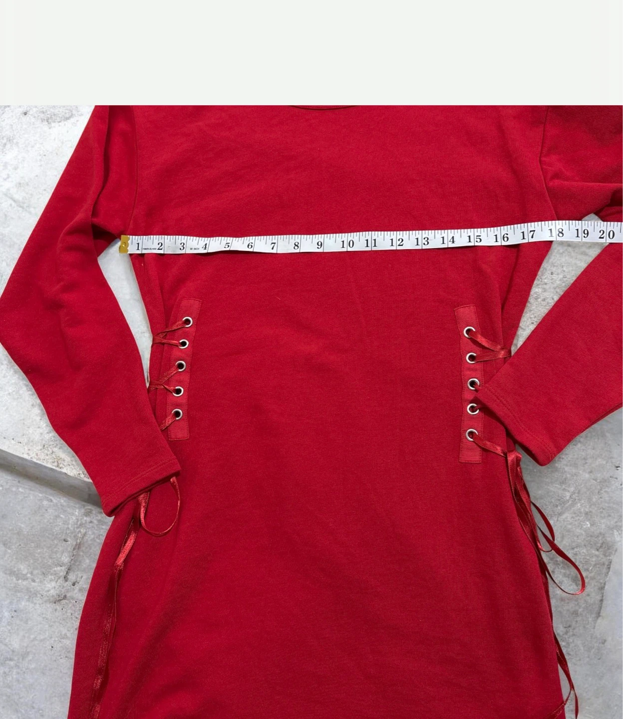 Red Lace-Up Dress - photo 5