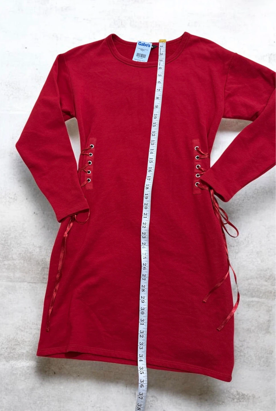 Red Lace-Up Dress - photo 4
