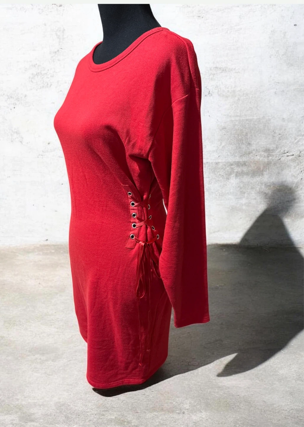 Red Lace-Up Dress - photo 2