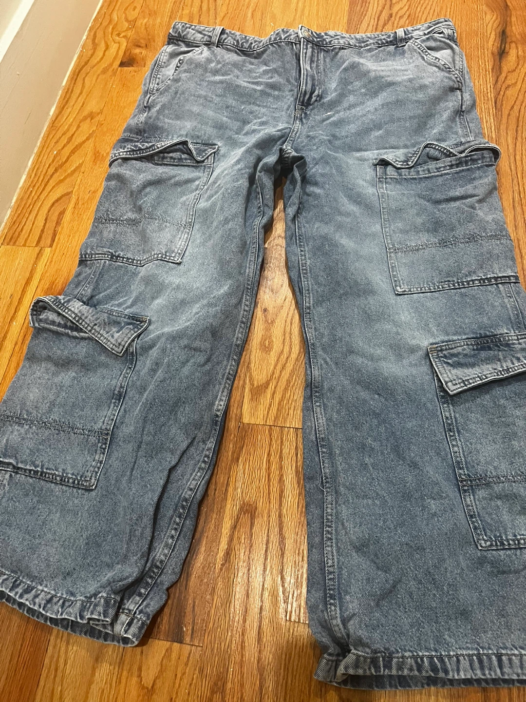 Denim Cargo Pants