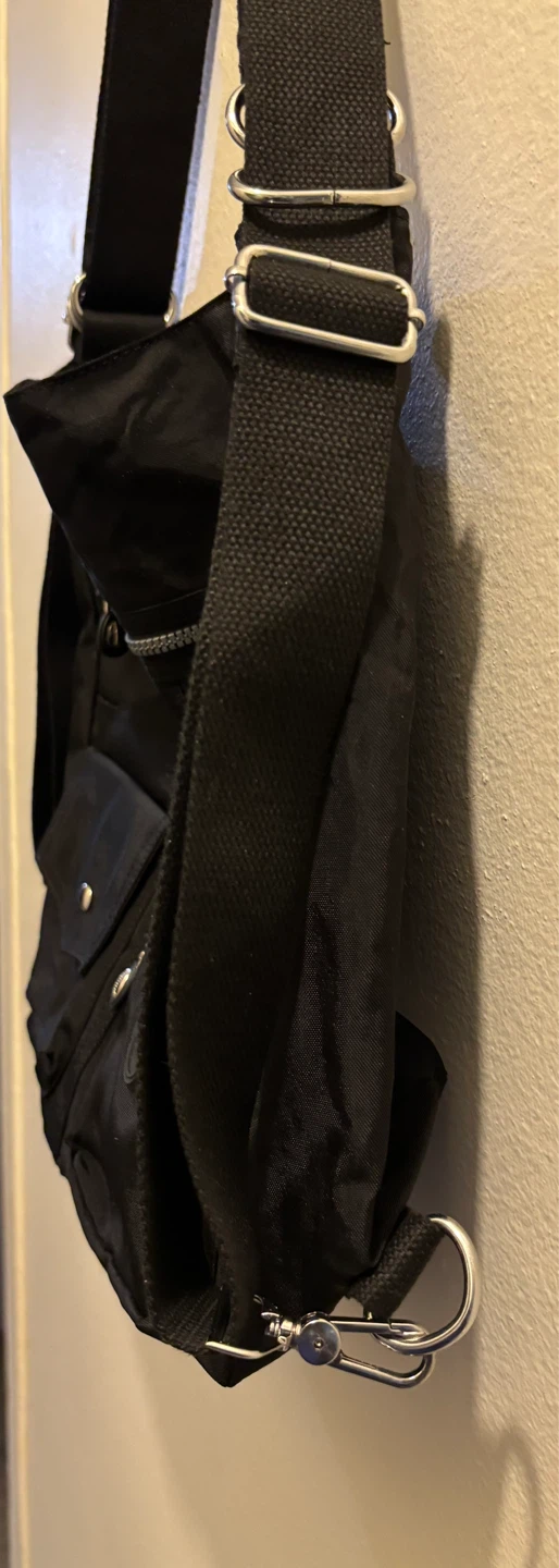 NEW- Black Nylon Shoulder Bag - photo 3