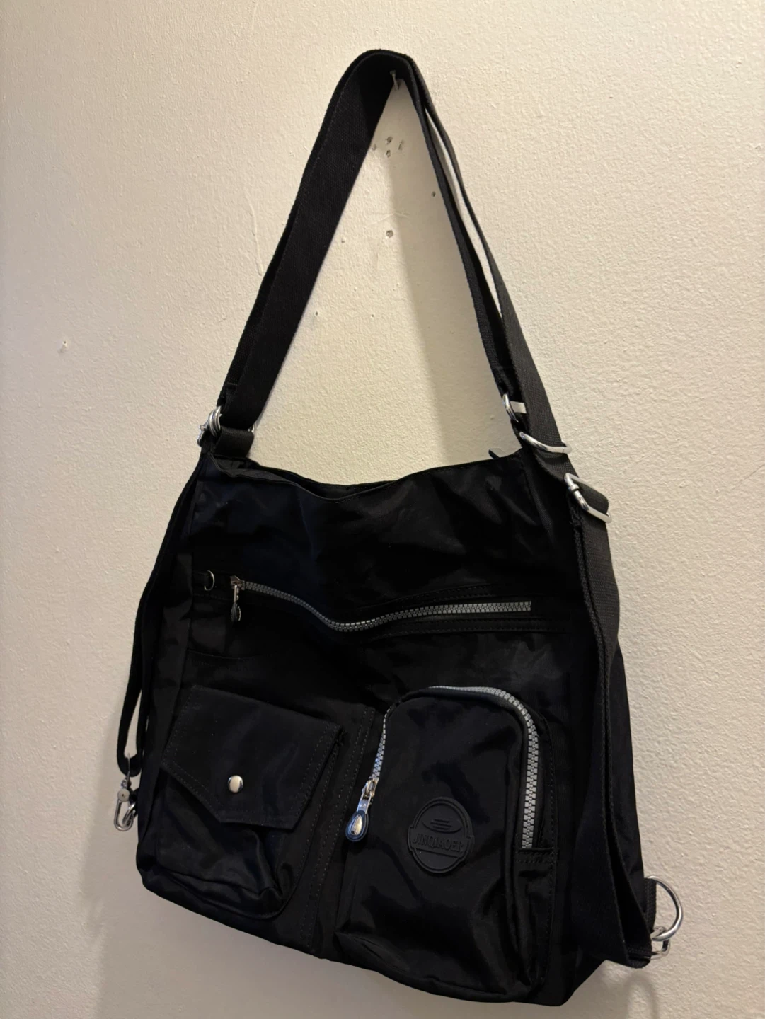 NEW- Black Nylon Shoulder Bag