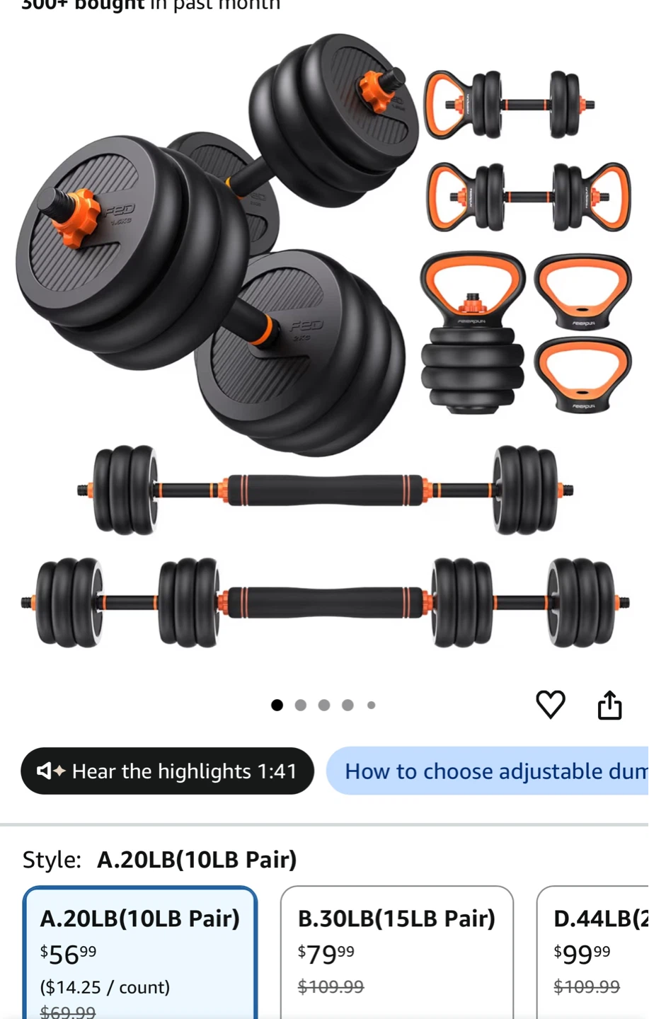 FEIERDUN Adjustable Dumbbells 20/30/40/45/70/90lbs - photo 2