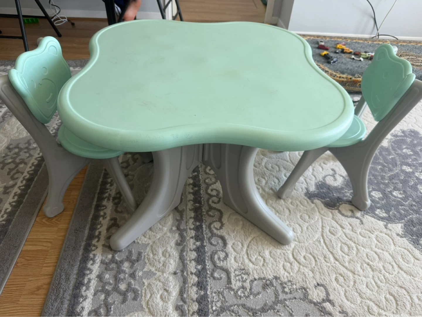 Kids Table and Chairs Set - Mint Green