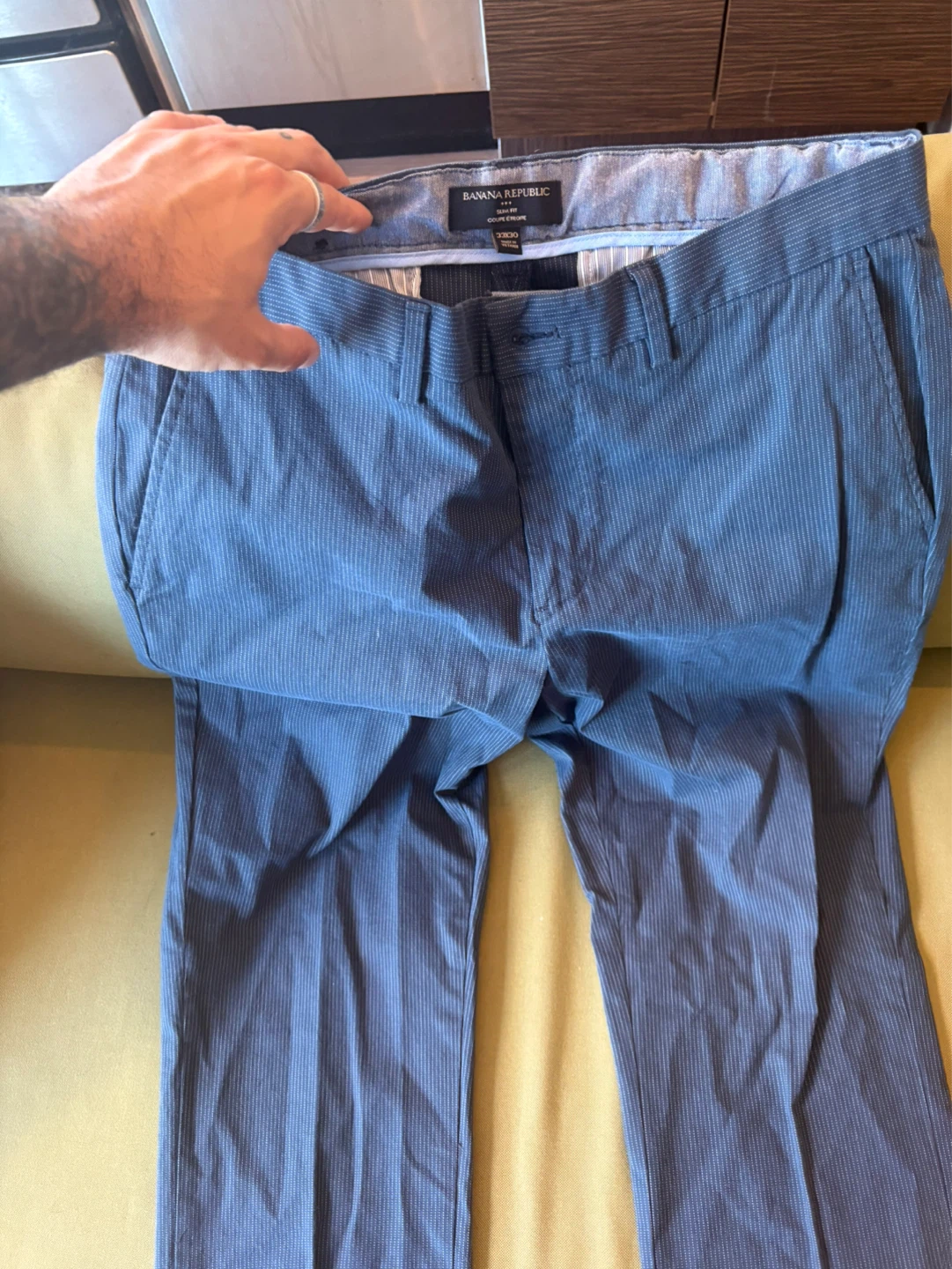 Banana Republic Slim Fit Striped Dress Pants