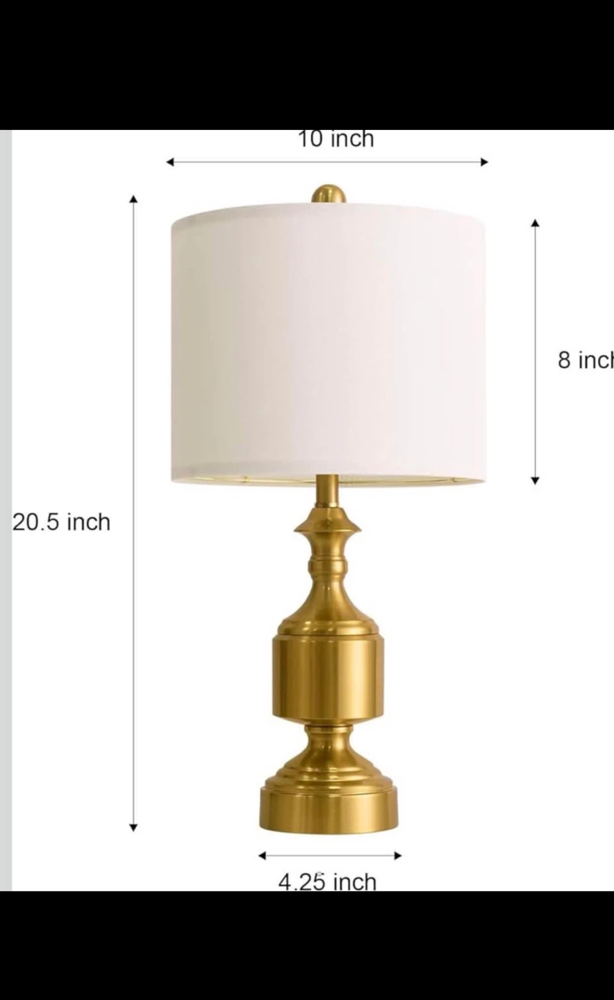 Gold Table Lamp set of 2 with Fabric Shade - photo 2