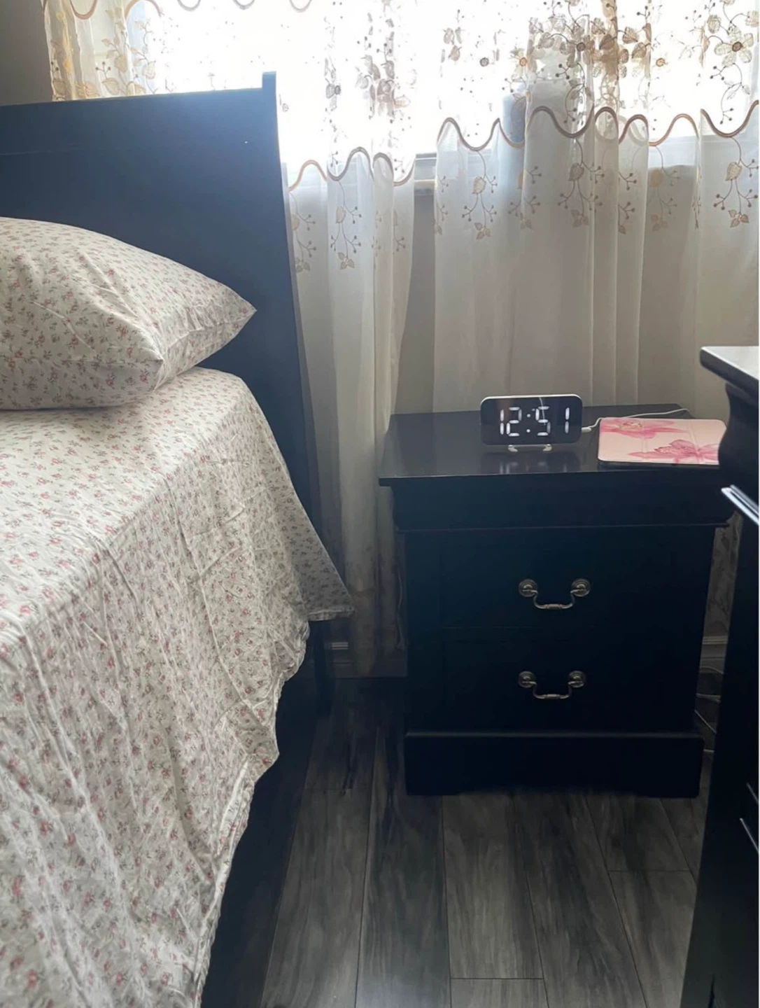 Black 2-Drawer Nightstand set - photo 2