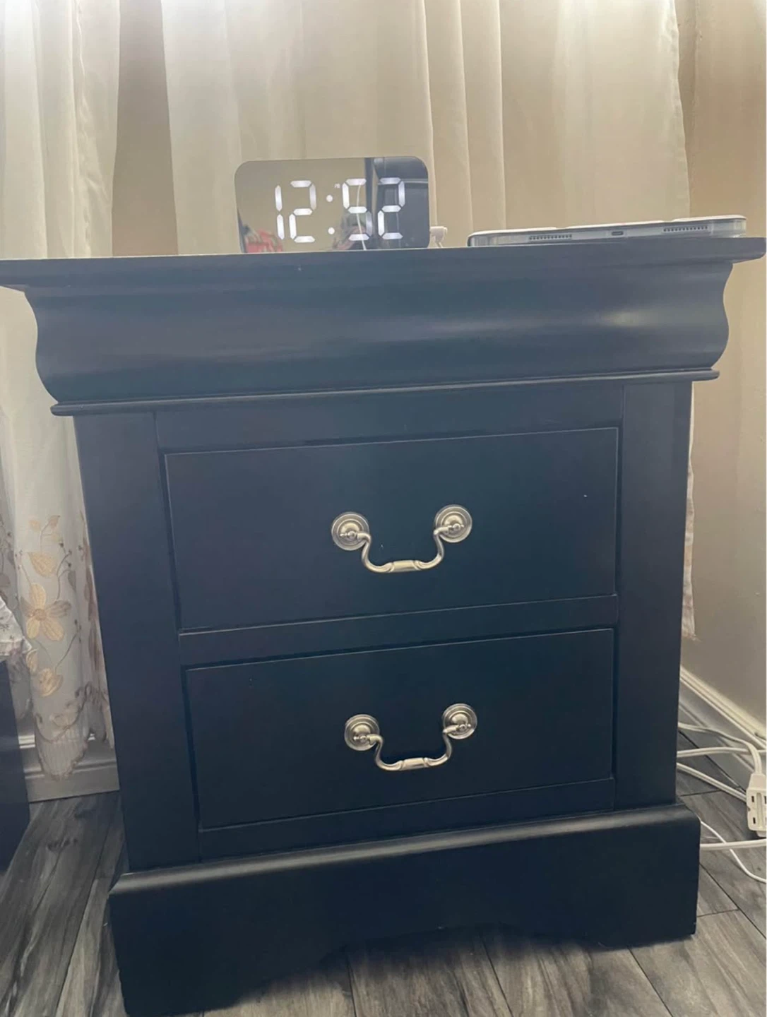 Black 2-Drawer Nightstand set - photo 4