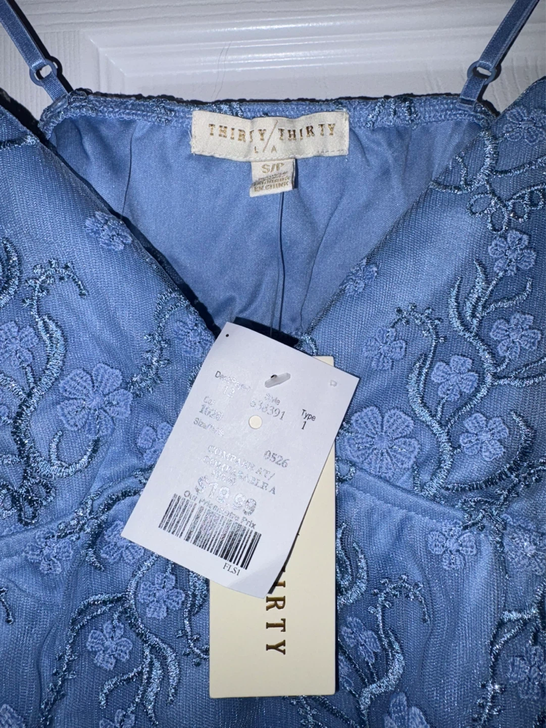 Embroidered Blue Dressy Spaghetti Strap - photo 2