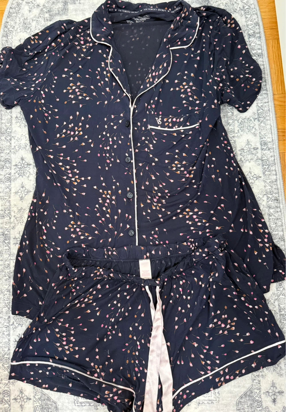 Victoria's Secret Pajama Set - Navy Floral S/P