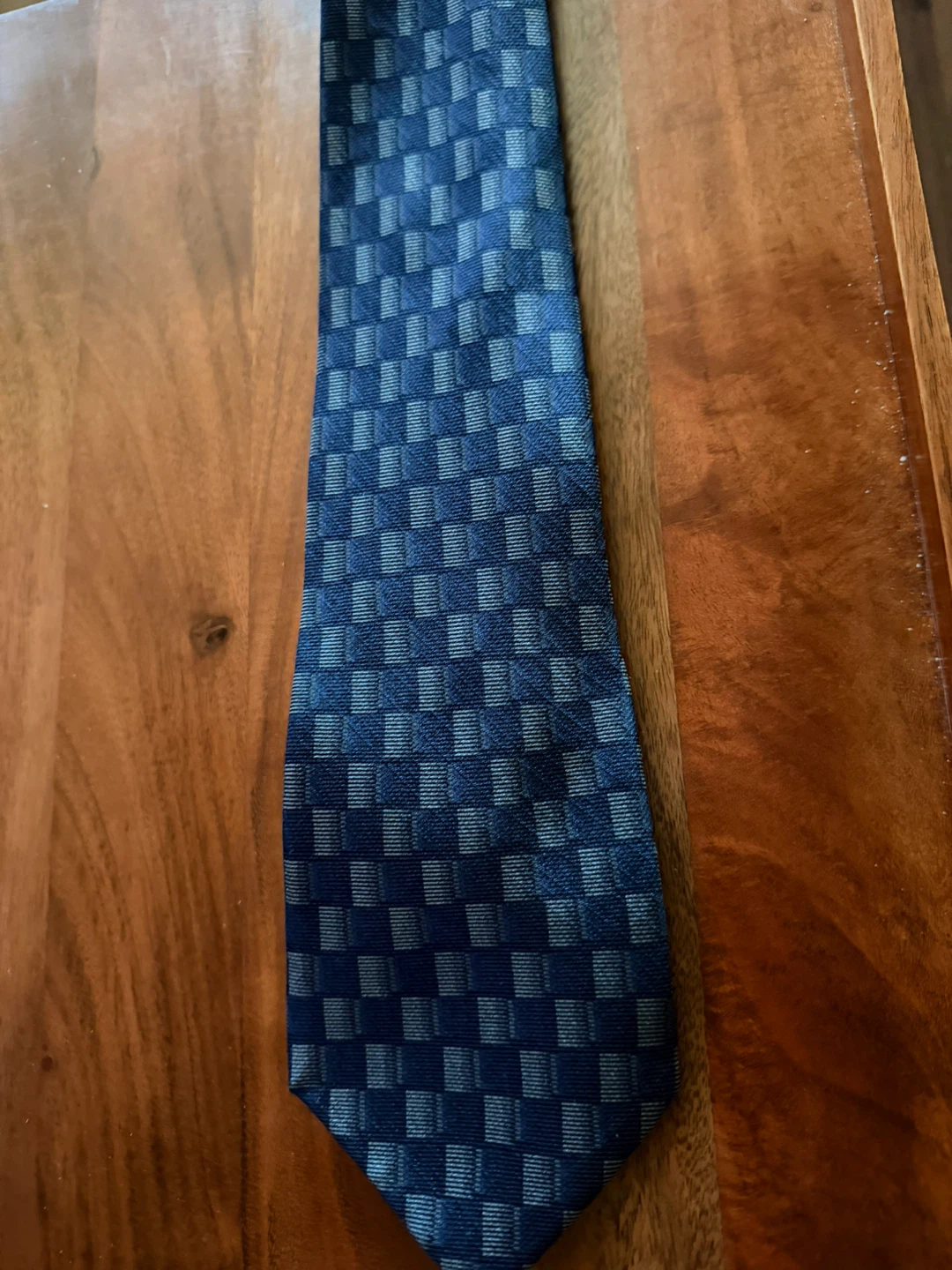 DKNY Blue Checkered Silk Tie - photo 4