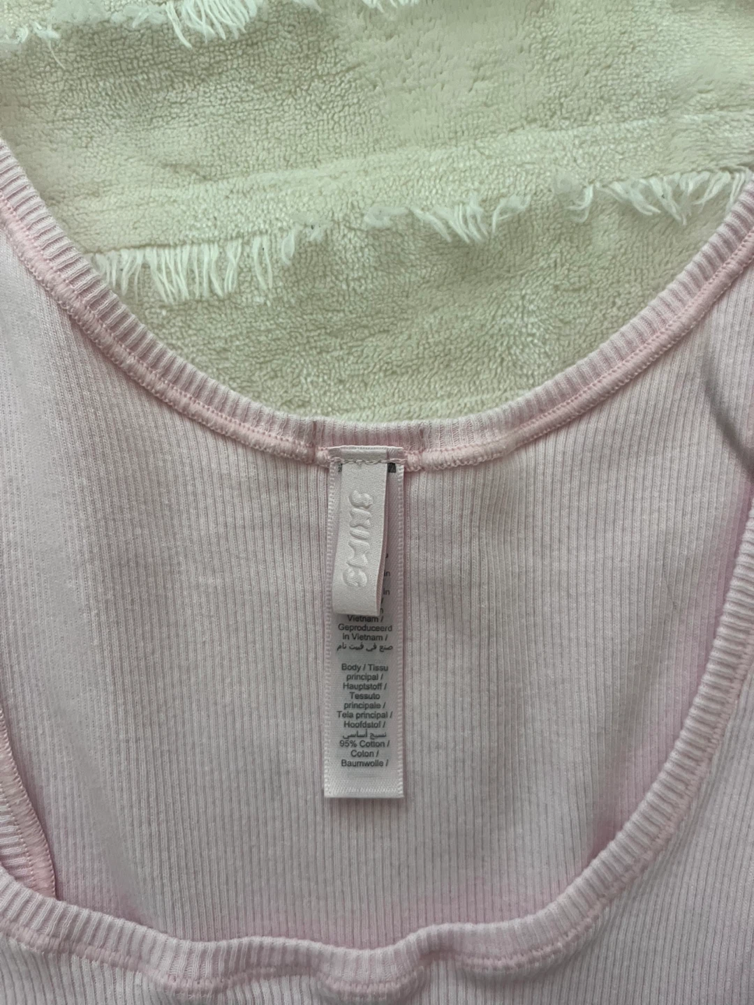 SKIMS Pink Ribbed Tank Top and Shorts Set - photo 4