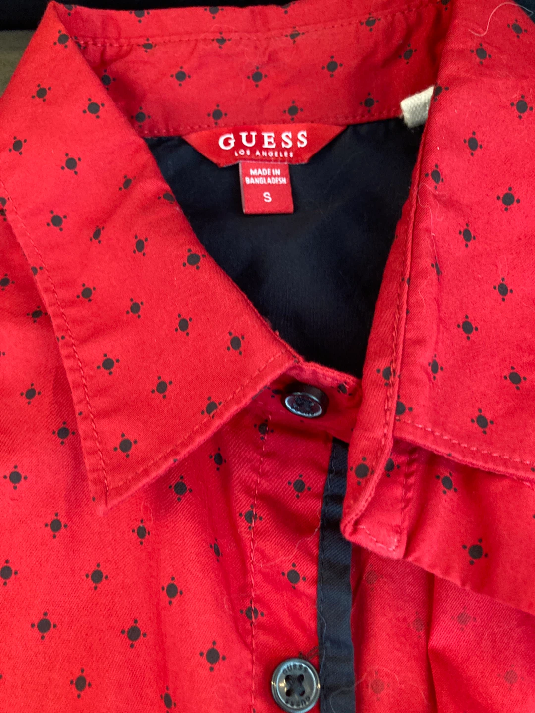 Guess Los Angeles Red Patterned Button-Up Shirt - photo 2
