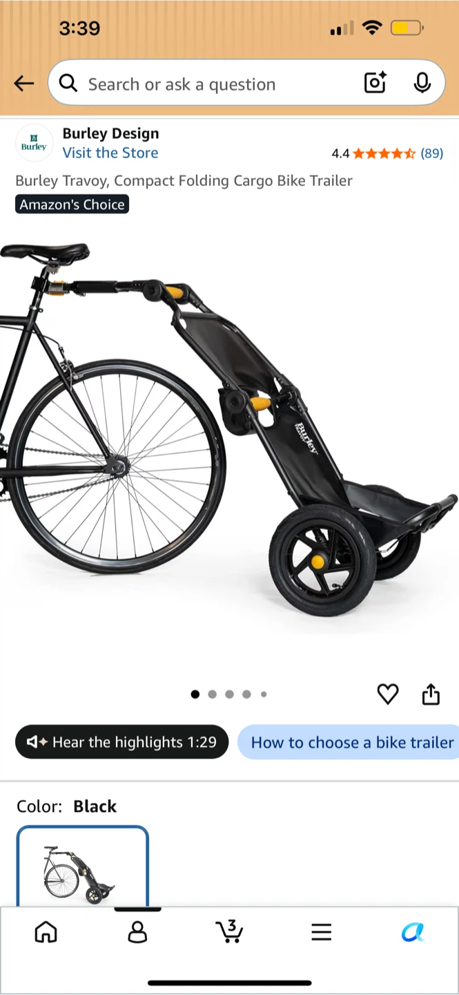 BRAND NEW STILL IN BOX Burley Travoy Bike Trailer