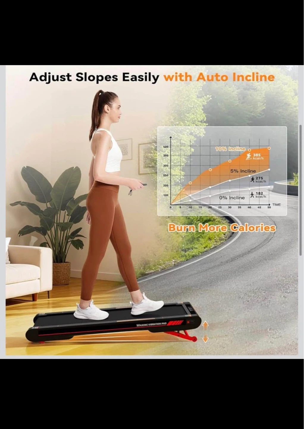 4-IN-1 Walking Pad with Electric Incline and Vibration - photo 2