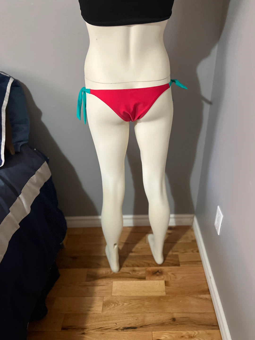 Red & Teal Bikini Bottoms Size 36 - photo 4
