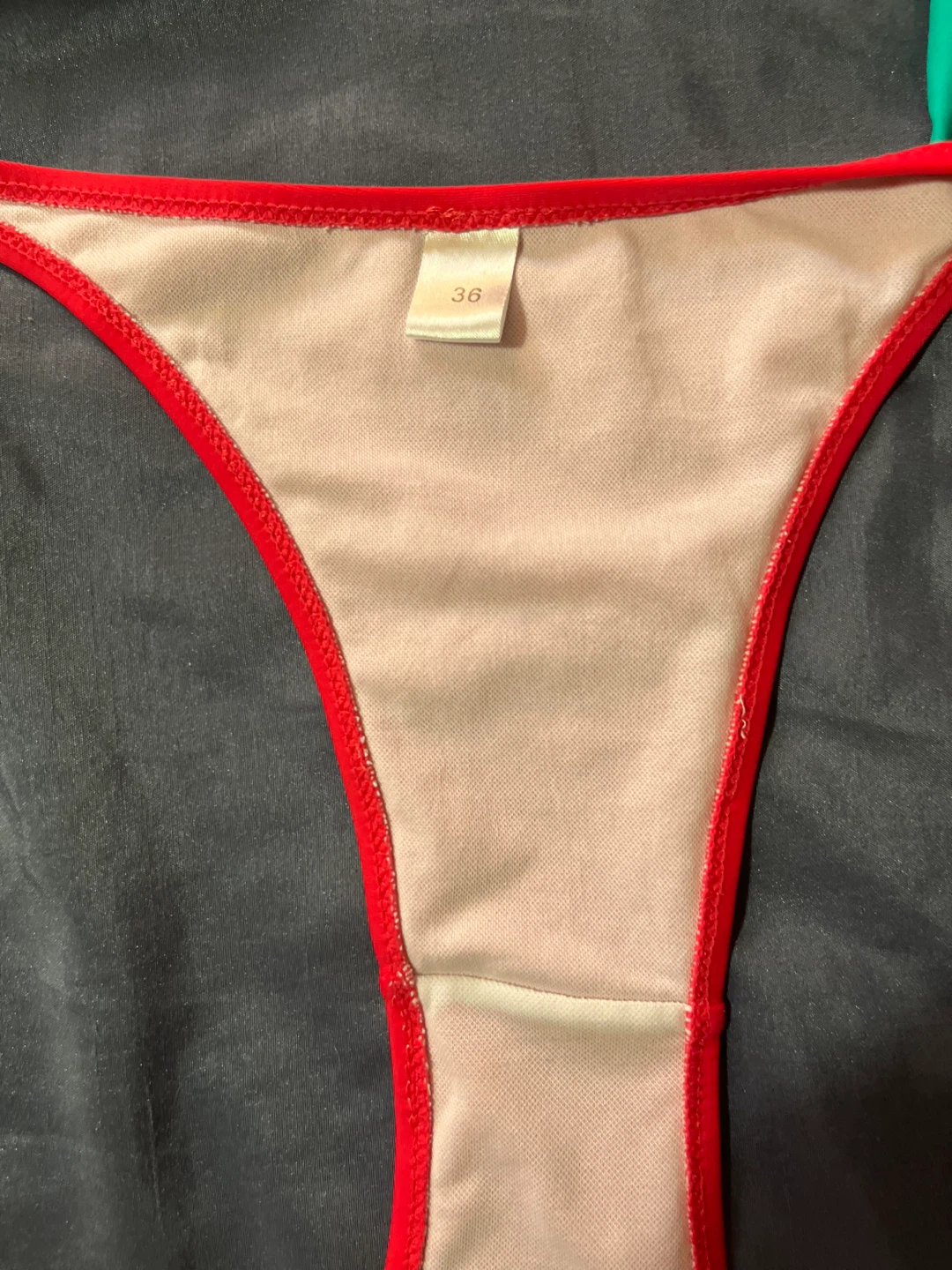 Red & Teal Bikini Bottoms Size 36 - photo 5