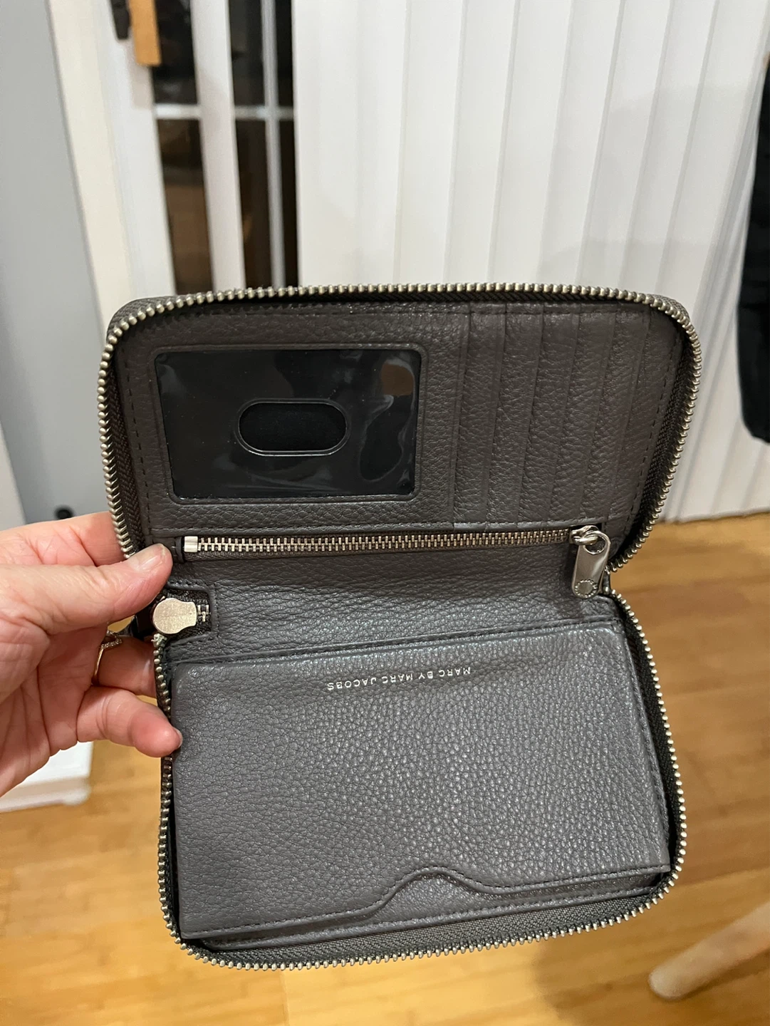 Authentic Marc by Marc Jacobs Grey Leather Zip Around Wallet