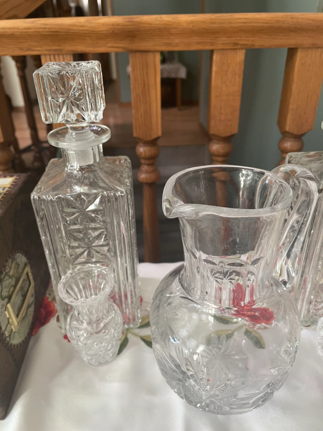 Vintage Crystal Glass Decanter Set with Pitcher - photo 2