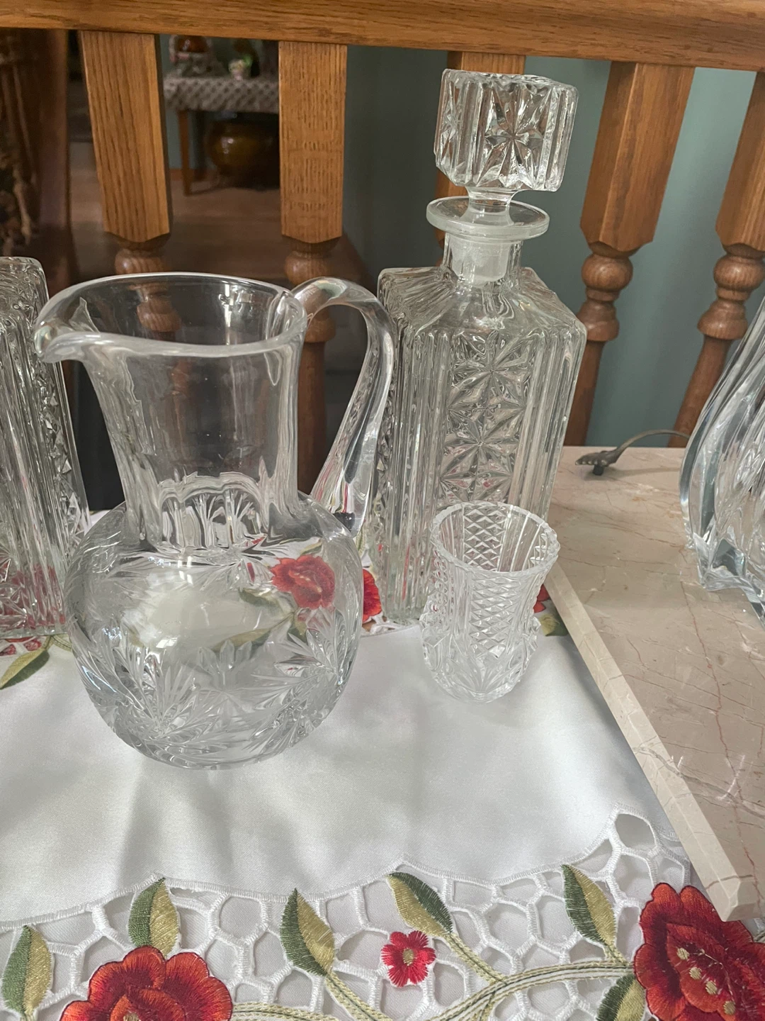 Vintage Crystal Glass Decanter Set with Pitcher - photo 3