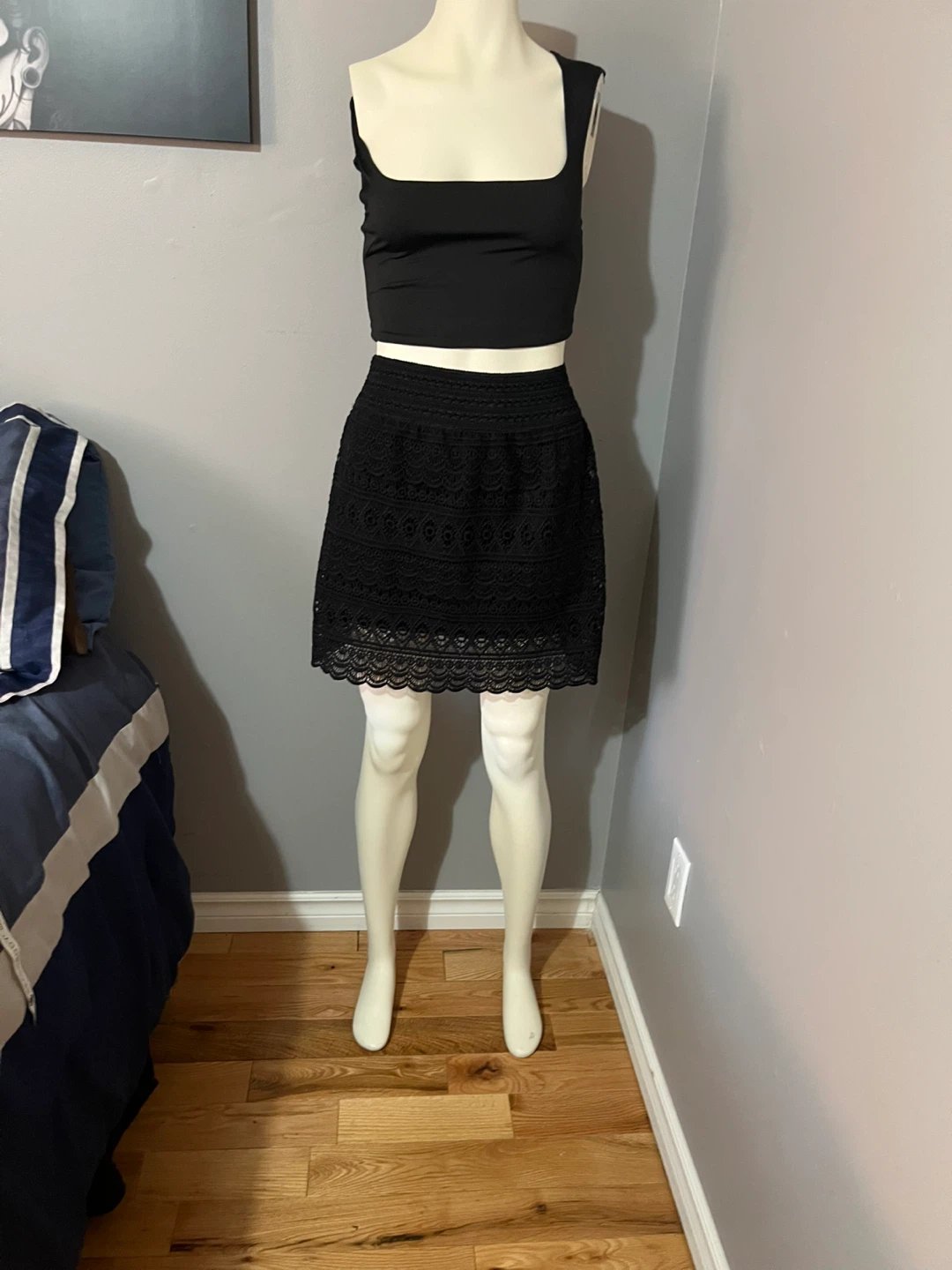 Black Lace Mini Skirt small size