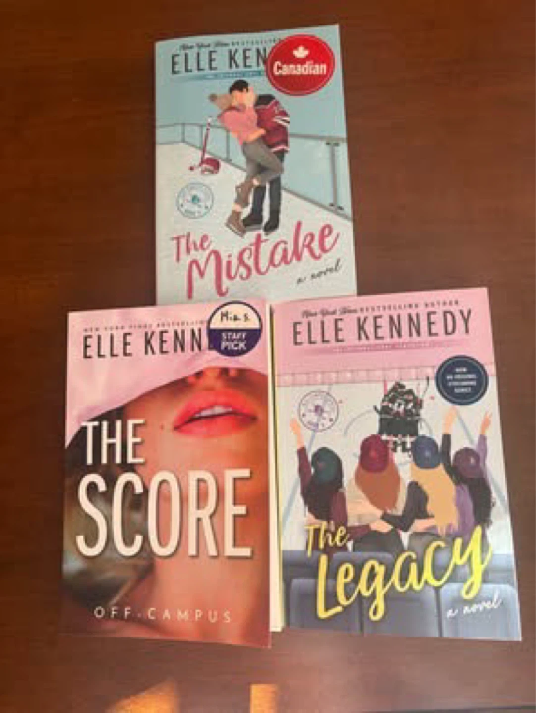 The mistake, The Score, The Legacy by Elle Kennedy- $2 each