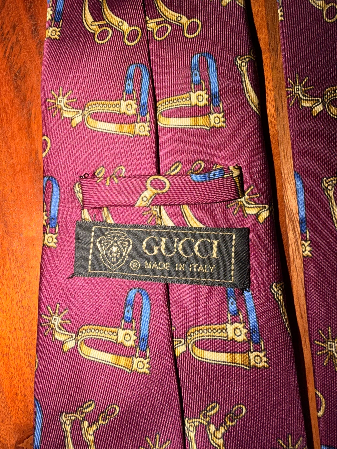 Gucci Burgundy Horse Bit Print Silk Tie - photo 2