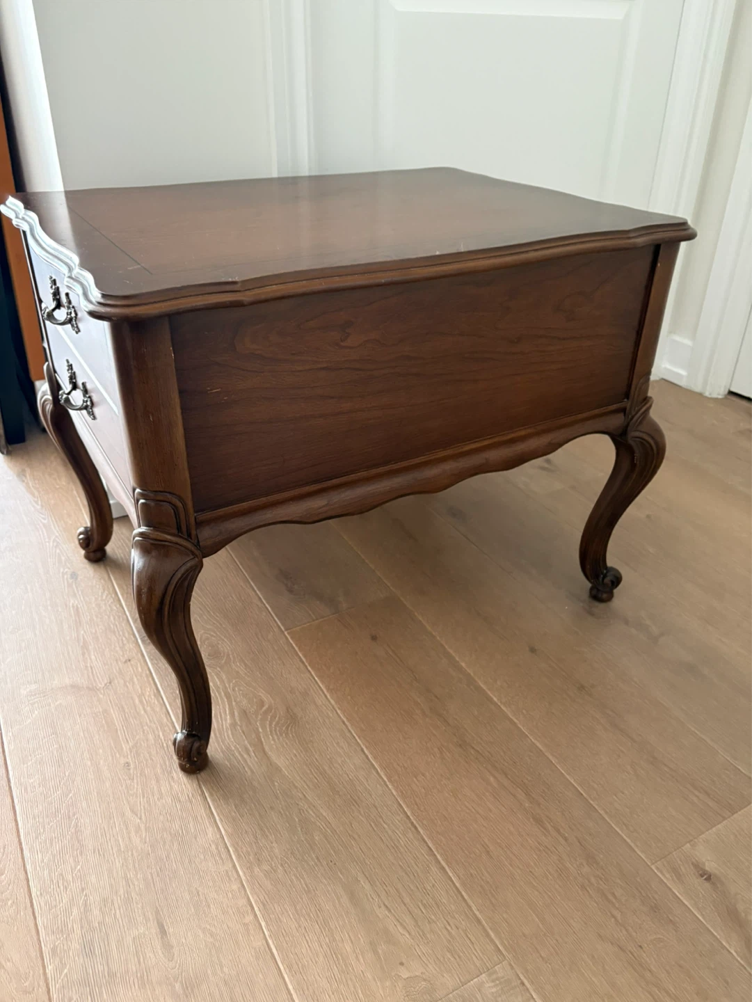 2 Vintage Wooden End Table with Drawer - photo 4