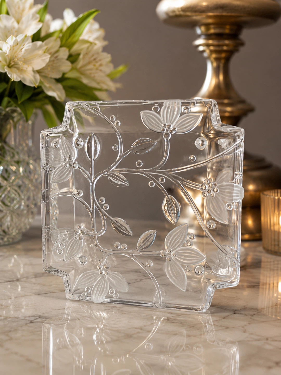 ✨ Elegant Crystal Serving Plate Set
