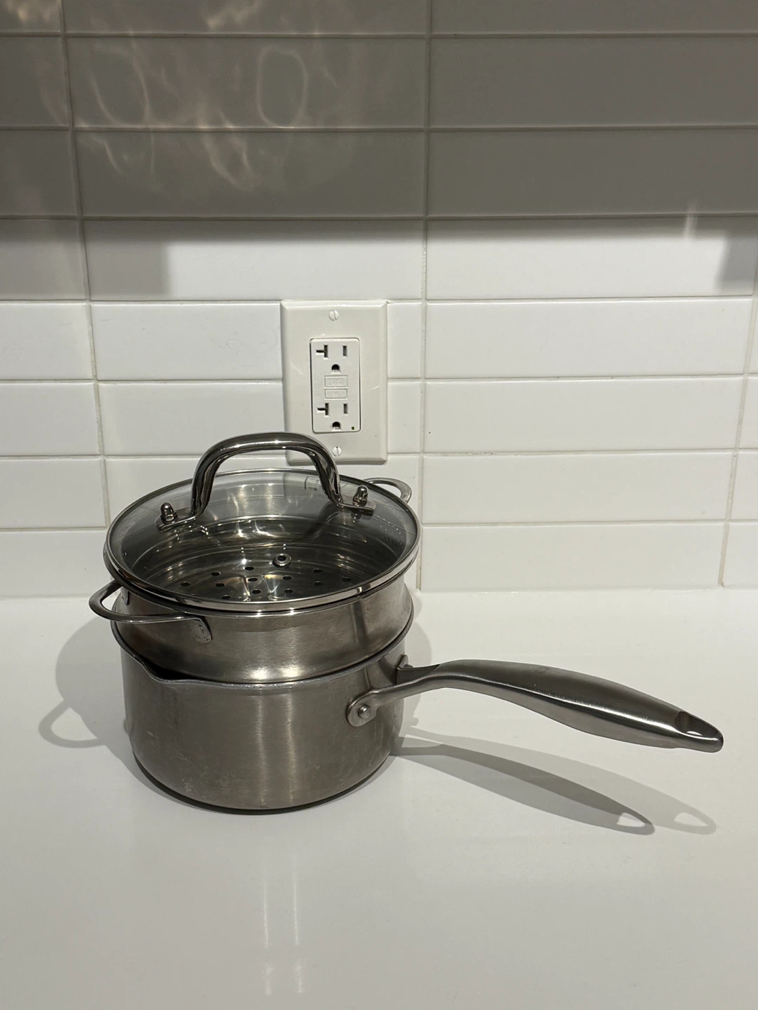 Stainless Steel Steamer Pot Set with Glass Lid