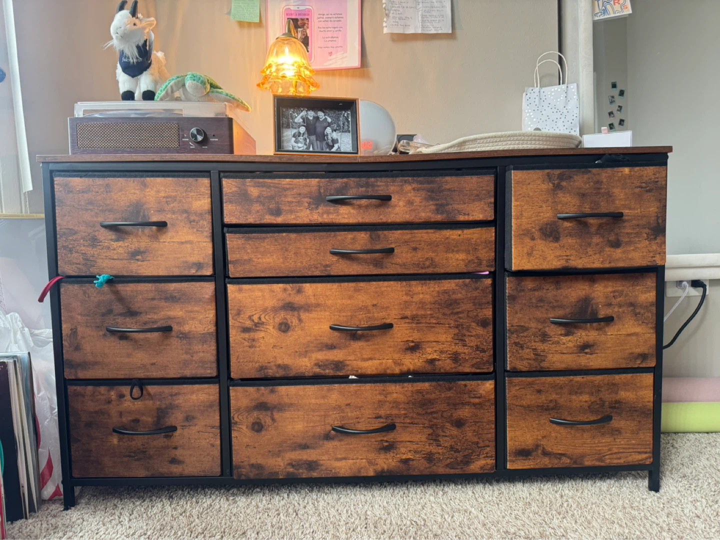 Rustic Wood Dresser with power outlet